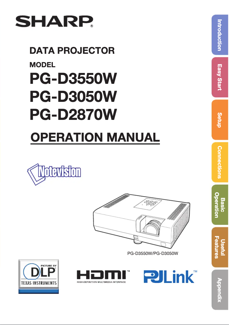 Imagen de la primera página del manual del dispositivo PG-D2870W