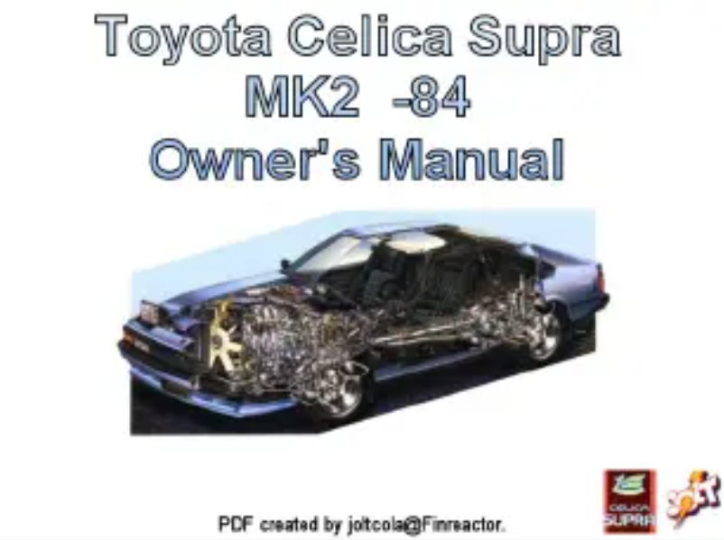 Página 1 del manual Manual de usuario Toyota Celica Supra (1984)