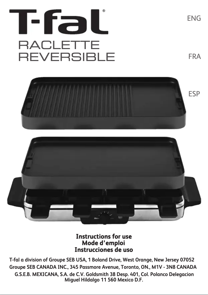 Página nº 1 - Manual de usuario Tefal Gourmet Reversible RE8010