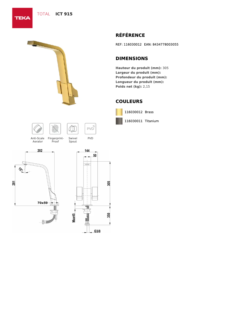 Imagen de la primera página del manual del dispositivo ICT 915