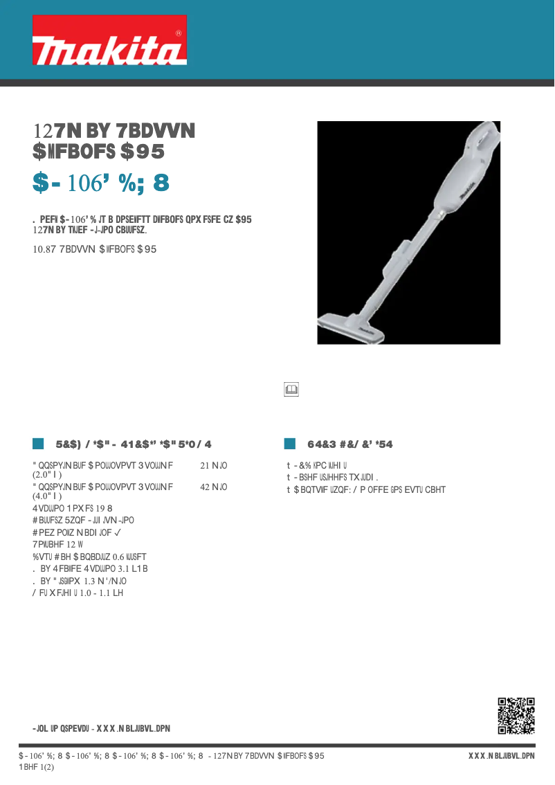 Página 1 del manual Ficha técnica Makita CL106FDZW