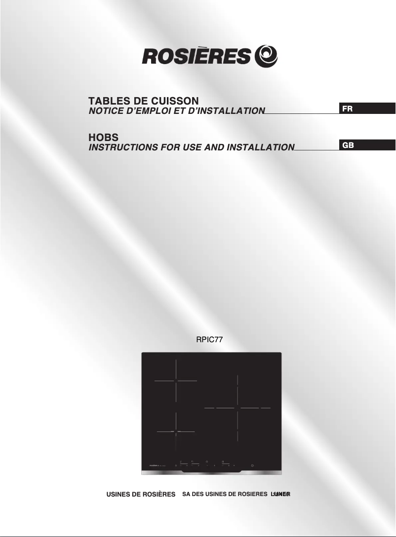 Página 1 del manual Manual de usuario Rosieres RPIC 77