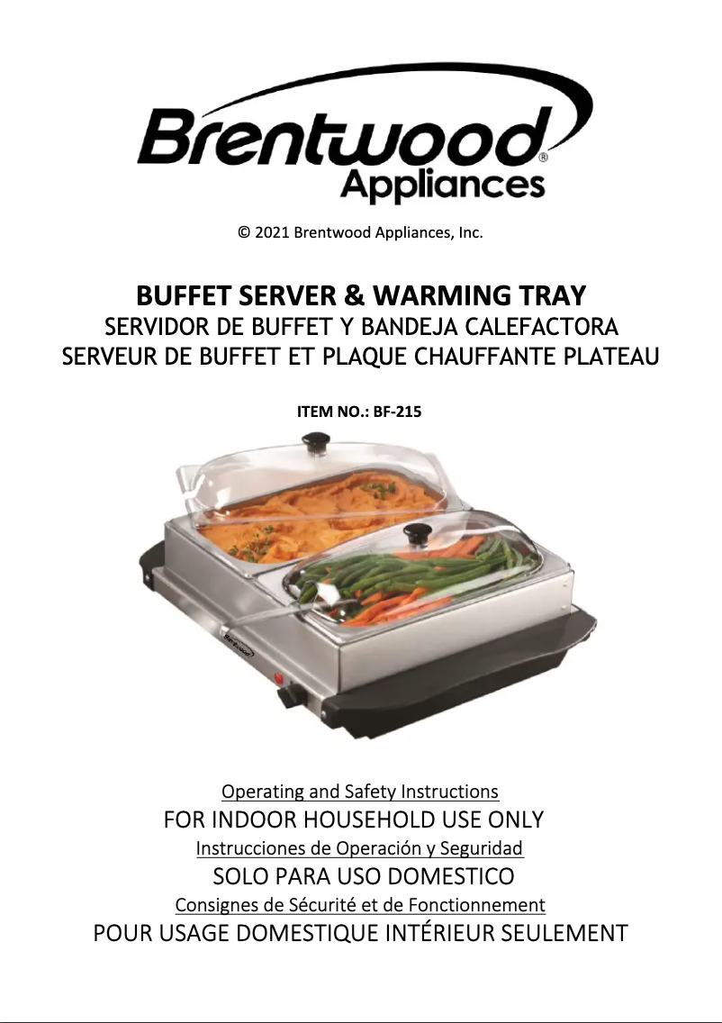 Página nº 1 - Manual de usuario Brentwood BF-215