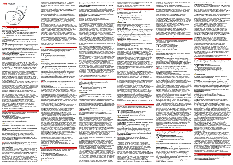 Imagen de la primera página del manual del dispositivo DS-PA0103-A