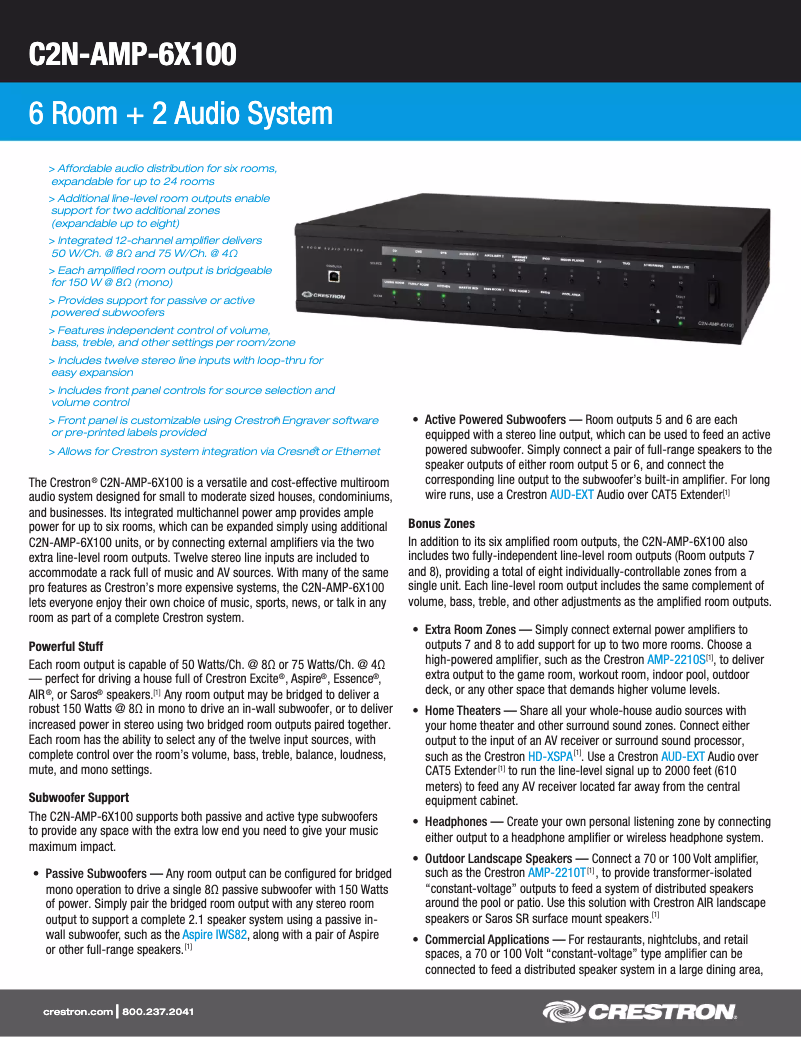 Imagen de la primera página del manual del dispositivo C2NI-AMP-6X100