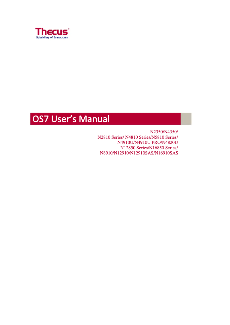 Página 1 del manual Manual de usuario Thecus N4350