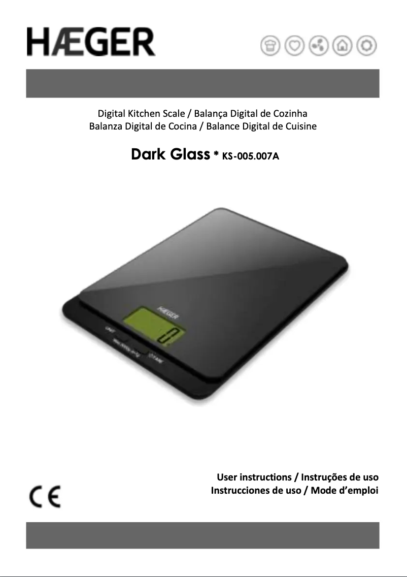 Página 1 del manual Manual de usuario Haeger Dark Glass KS-005.007A