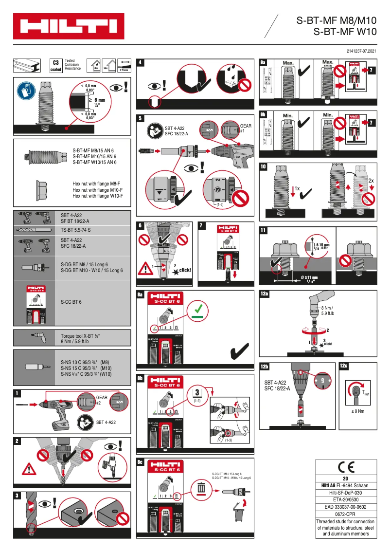 Página 1 del manual Manual de usuario Hilti S-BT MF