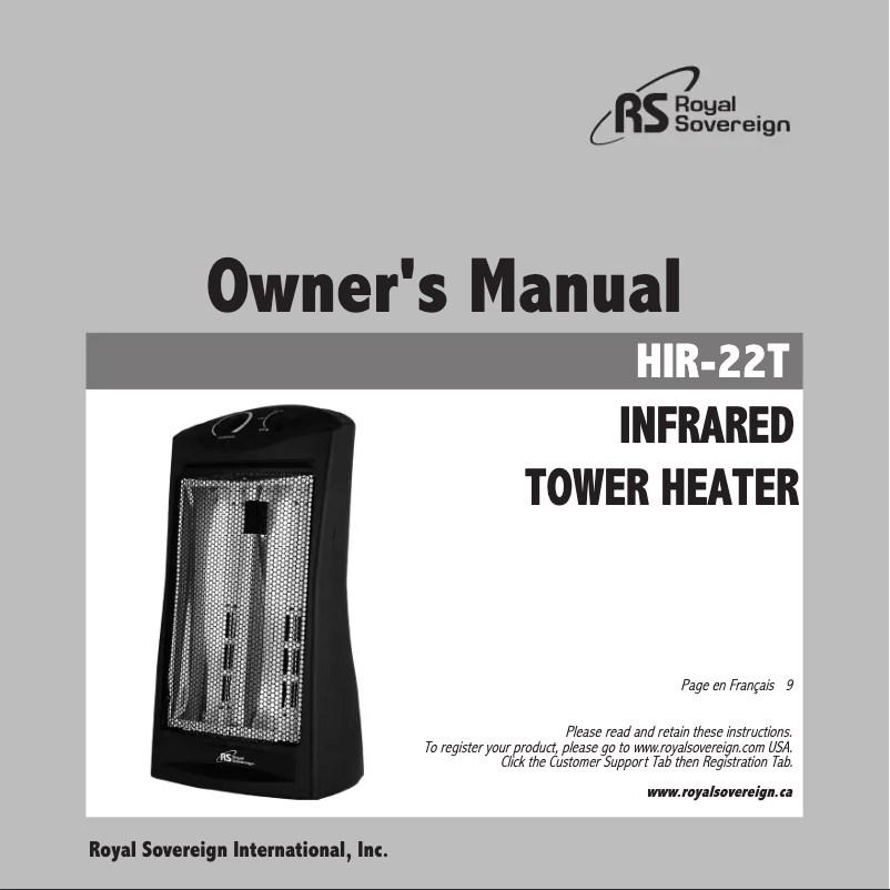 Página 1 del manual Manual de usuario Royal Sovereign HIR-22T