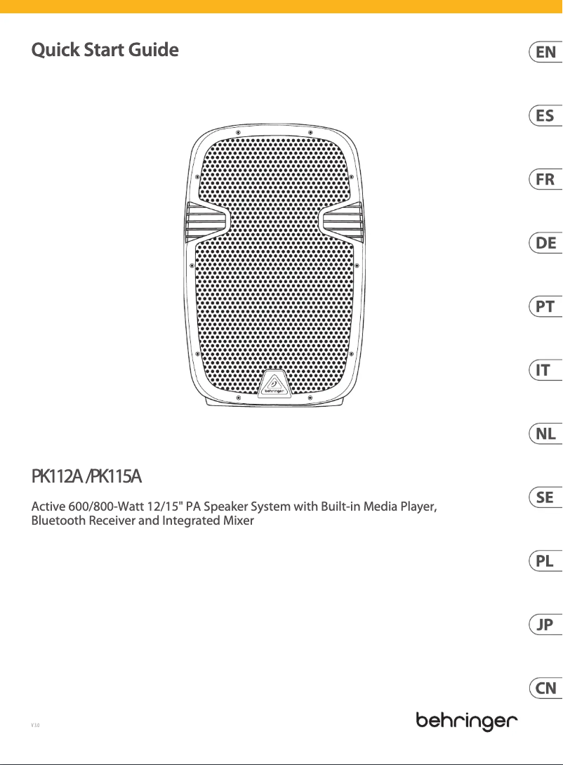 Imagen de la primera página del manual del dispositivo PK115A