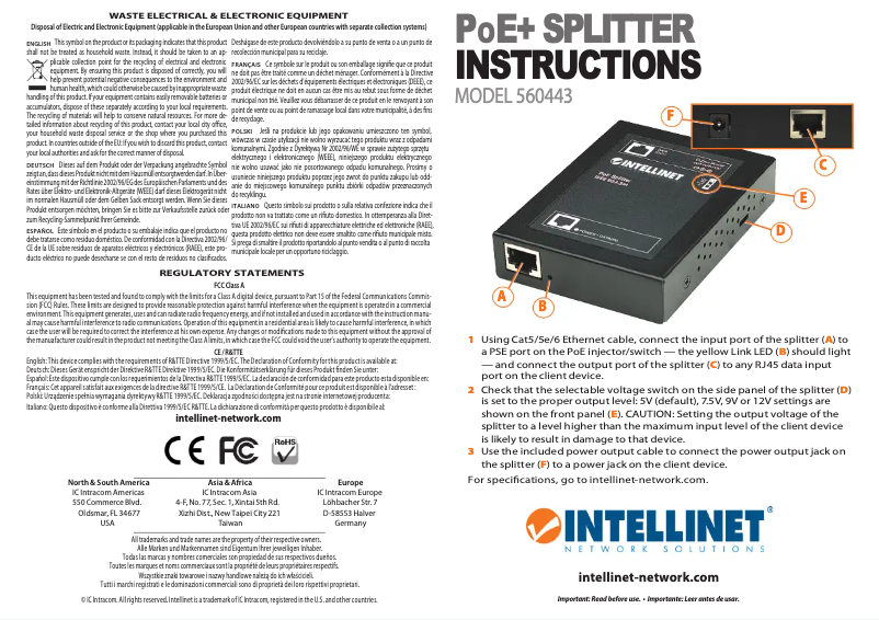 Página 1 del manual Manual de usuario Intellinet 560443