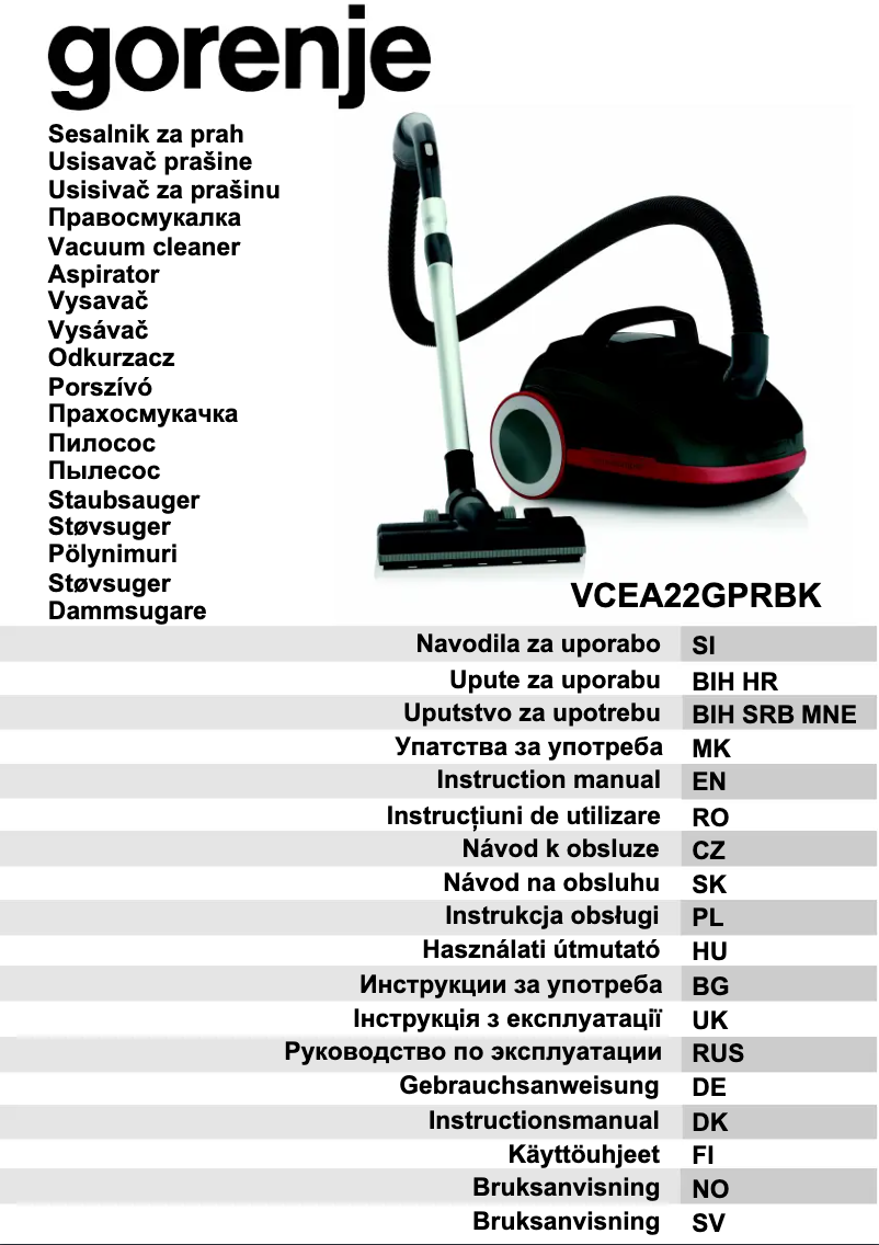 Imagen de la primera página del manual del dispositivo VCEA22GPRBK