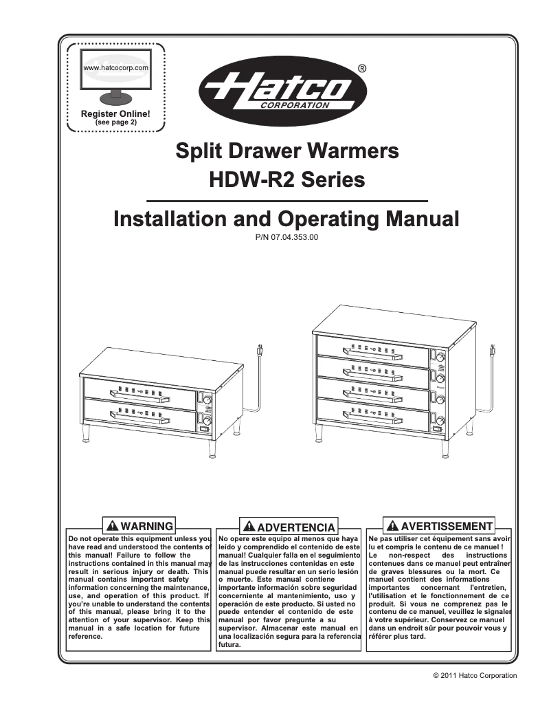 Página 1 del manual Manual de usuario Hatco HDW-1R2