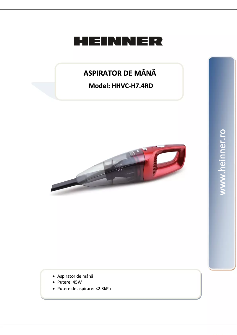 Página 1 del manual Manual de usuario Heinner HHVC-H7.4RD
