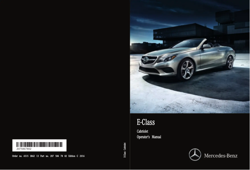 Página 1 del manual Manual de usuario Mercedes-Benz E-Class Cabriolet (2016)