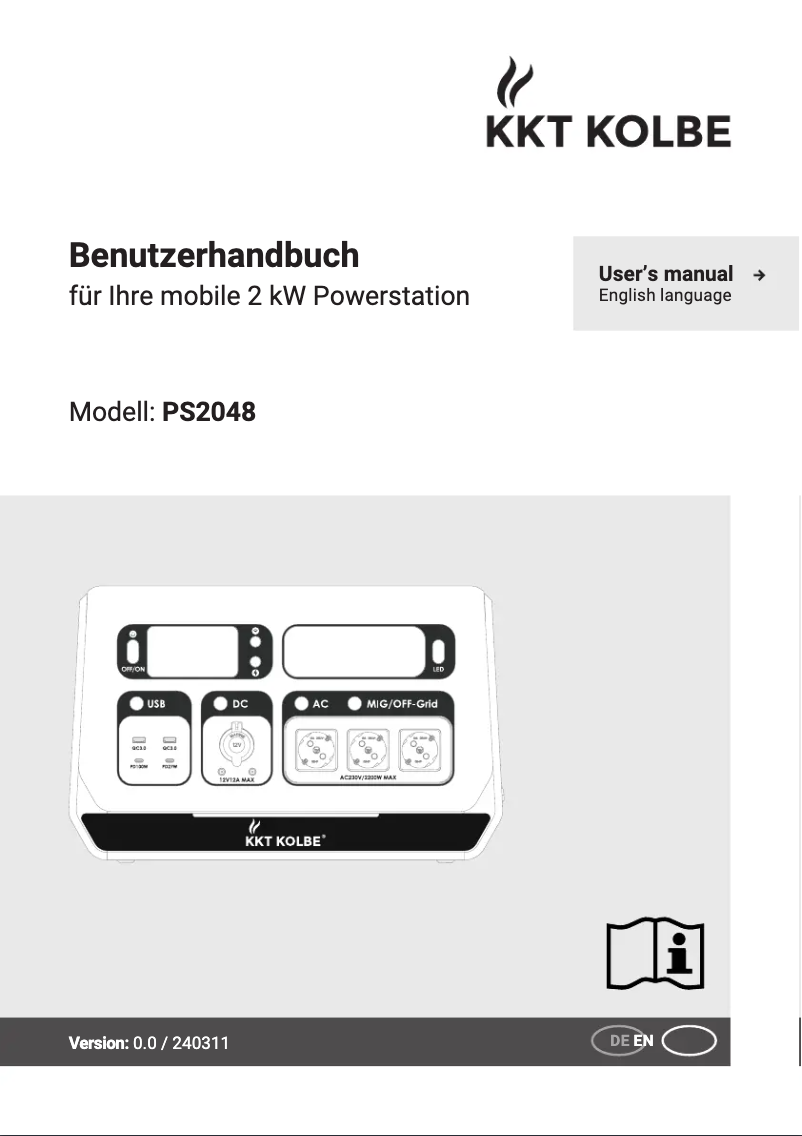 Página nº 1 - Manual de usuario KKT Kolbe PS2048