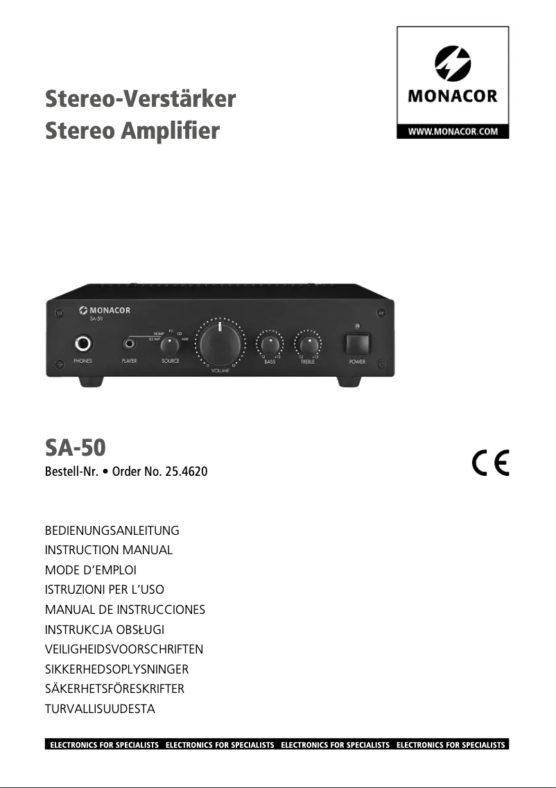 Imagen de la primera página del manual del dispositivo SA-50