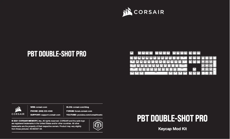 Página 1 del manual Manual de usuario Corsair PBT Double-Shot Pro