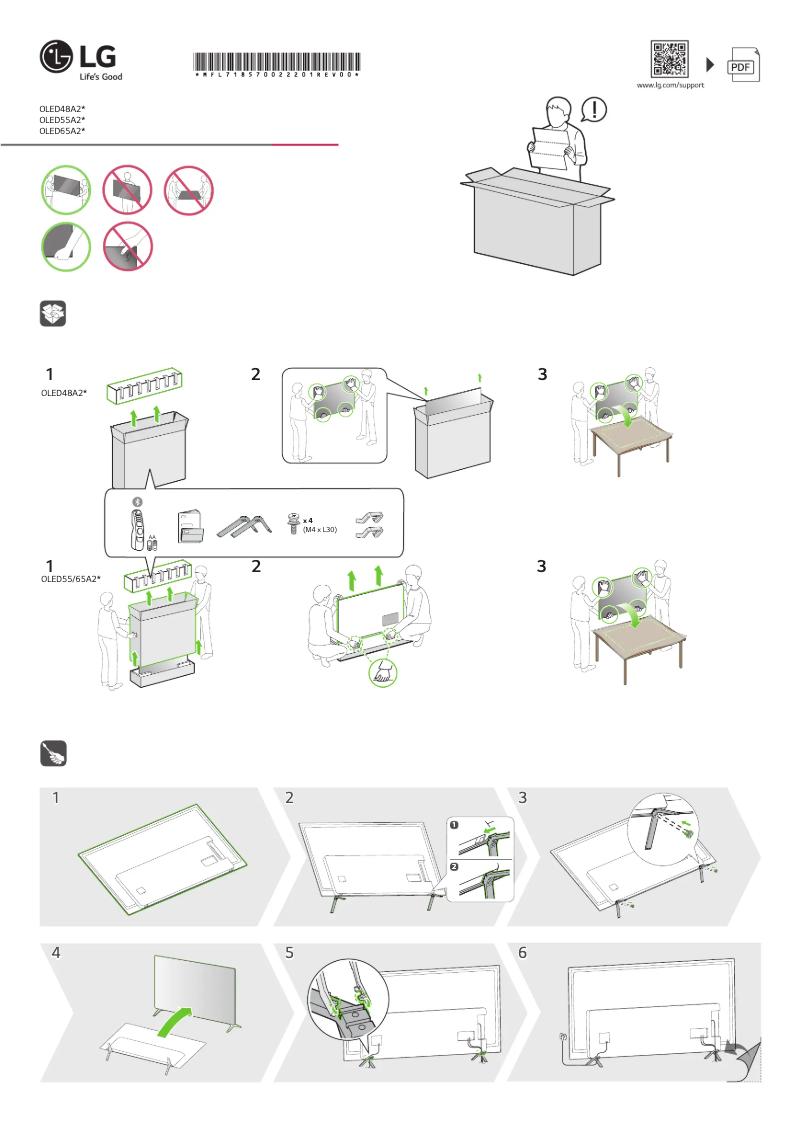 Imagen de la primera página del manual del dispositivo OLED48A23LA