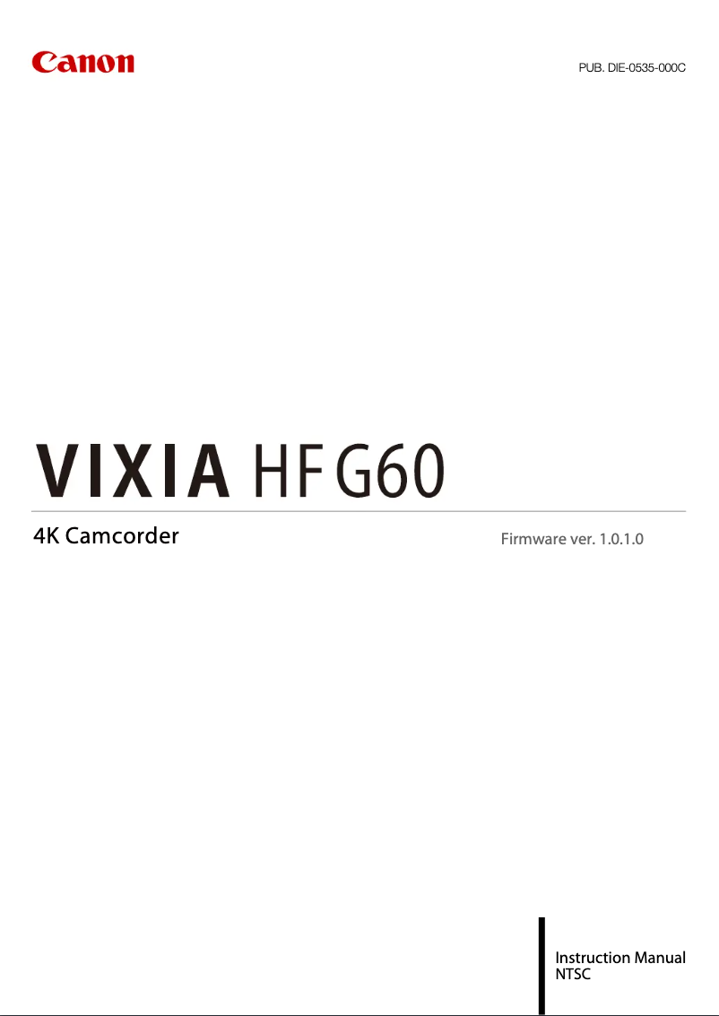 Página nº 1 - Manual de usuario Canon VIXIA HF G60