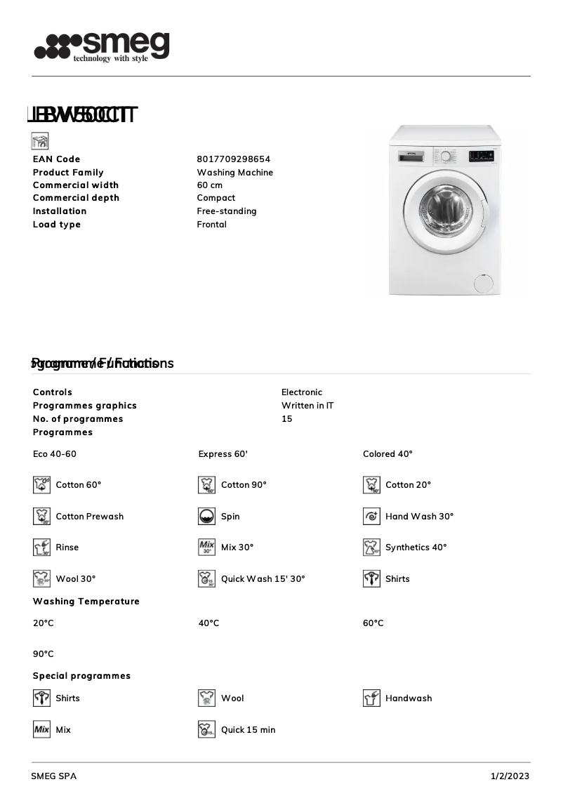 Imagen de la primera página del manual del dispositivo LBW50CIT
