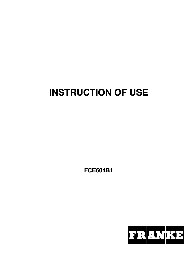Imagen de la primera página del manual del dispositivo FCE604B1