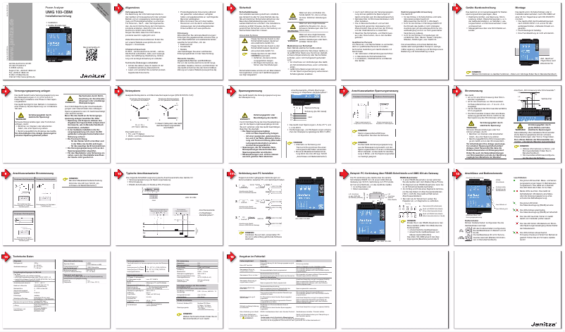 Imagen de la primera página del manual del dispositivo UMG 103-CBM