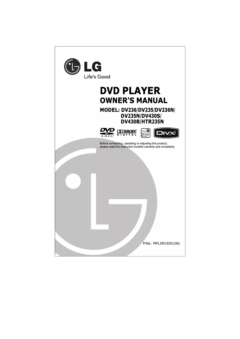 Imagen de la primera página del manual del dispositivo DV430S