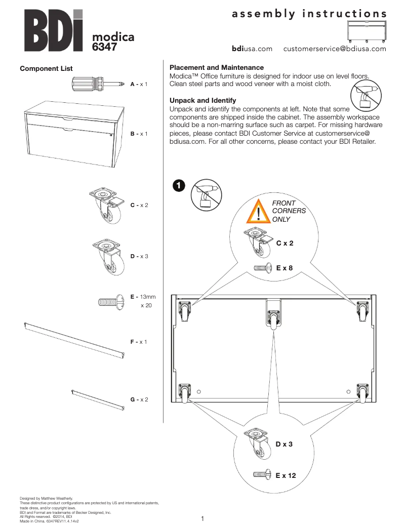 Imagen de la primera página del manual del dispositivo Modica 6347