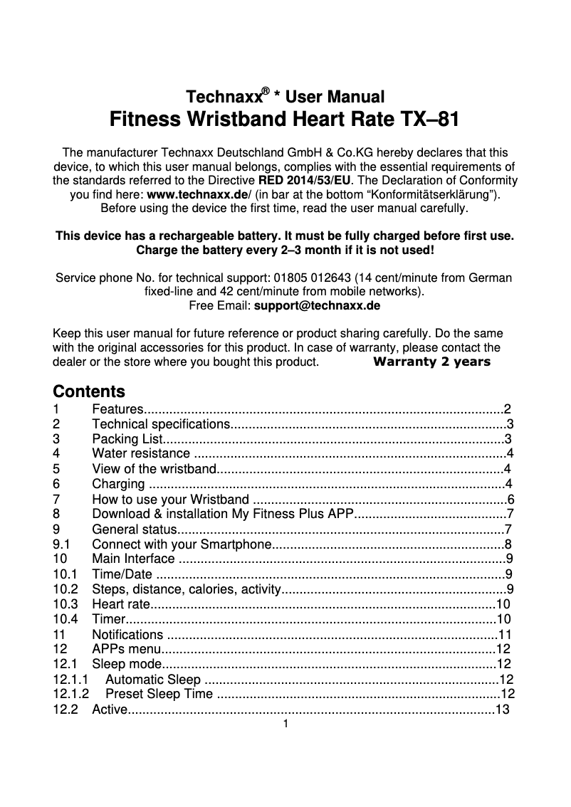 Imagen de la primera página del manual del dispositivo TX-81