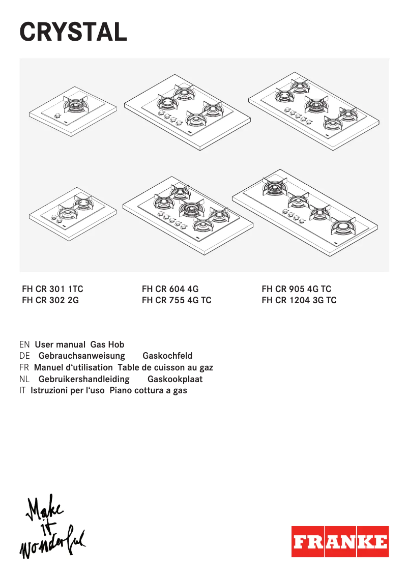 Página 1 del manual Manual de usuario Franke Crystal FHCR 755 4G TC