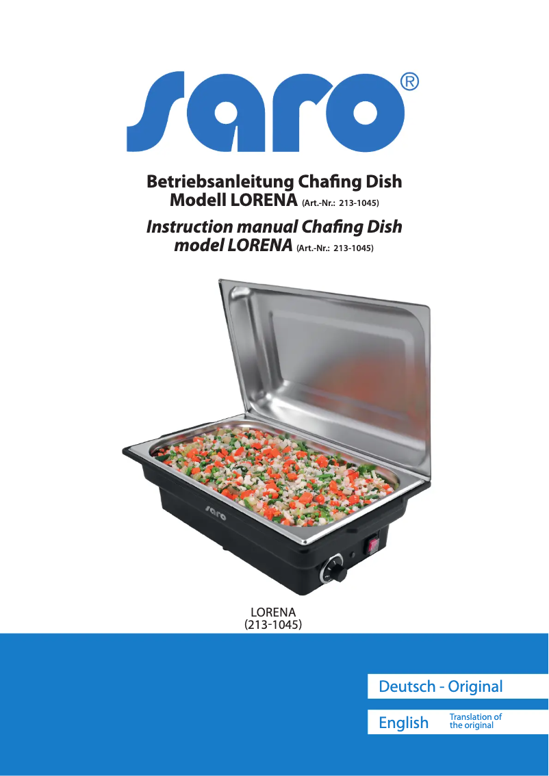 Página nº 1 - Manual de usuario Saro LORENA 213-1045