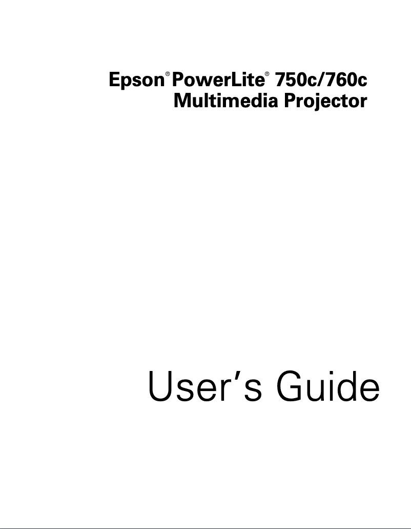 Imagen de la primera página del manual del dispositivo PowerLite 750c