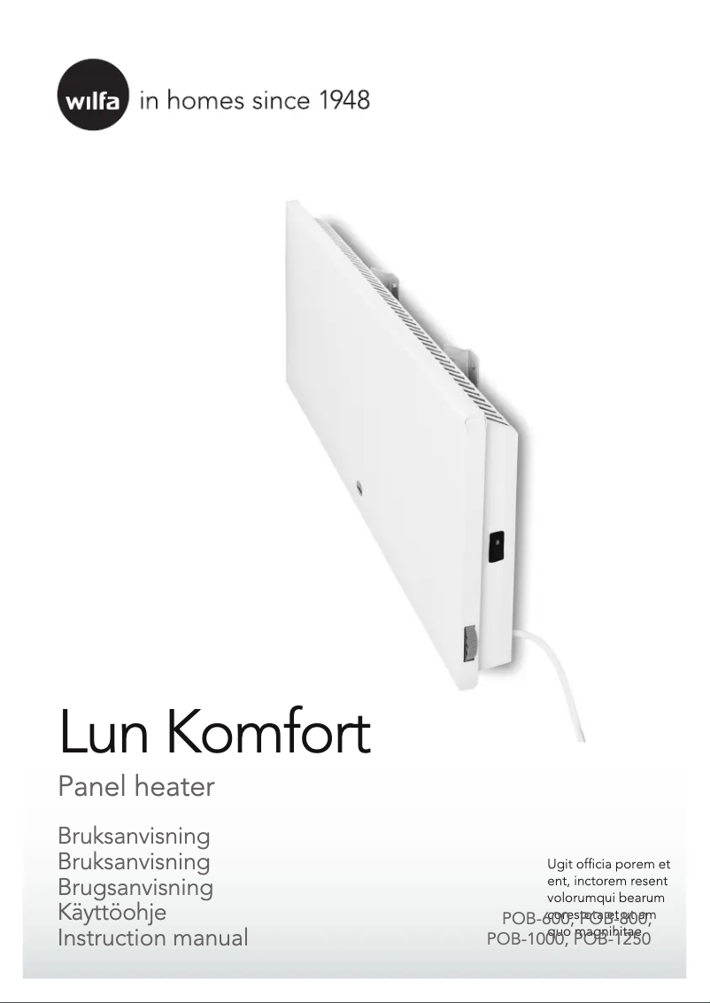 Imagen de la primera página del manual del dispositivo Lun Miljø POB-600