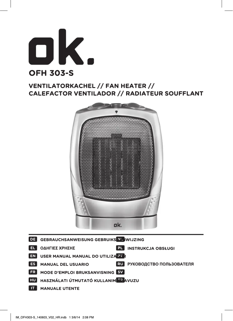 Imagen de la primera página del manual del dispositivo OFH 303-S