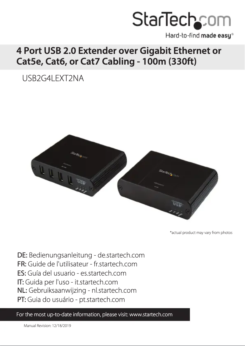 Imagen de la primera página del manual del dispositivo USB2G4LEXT2NA