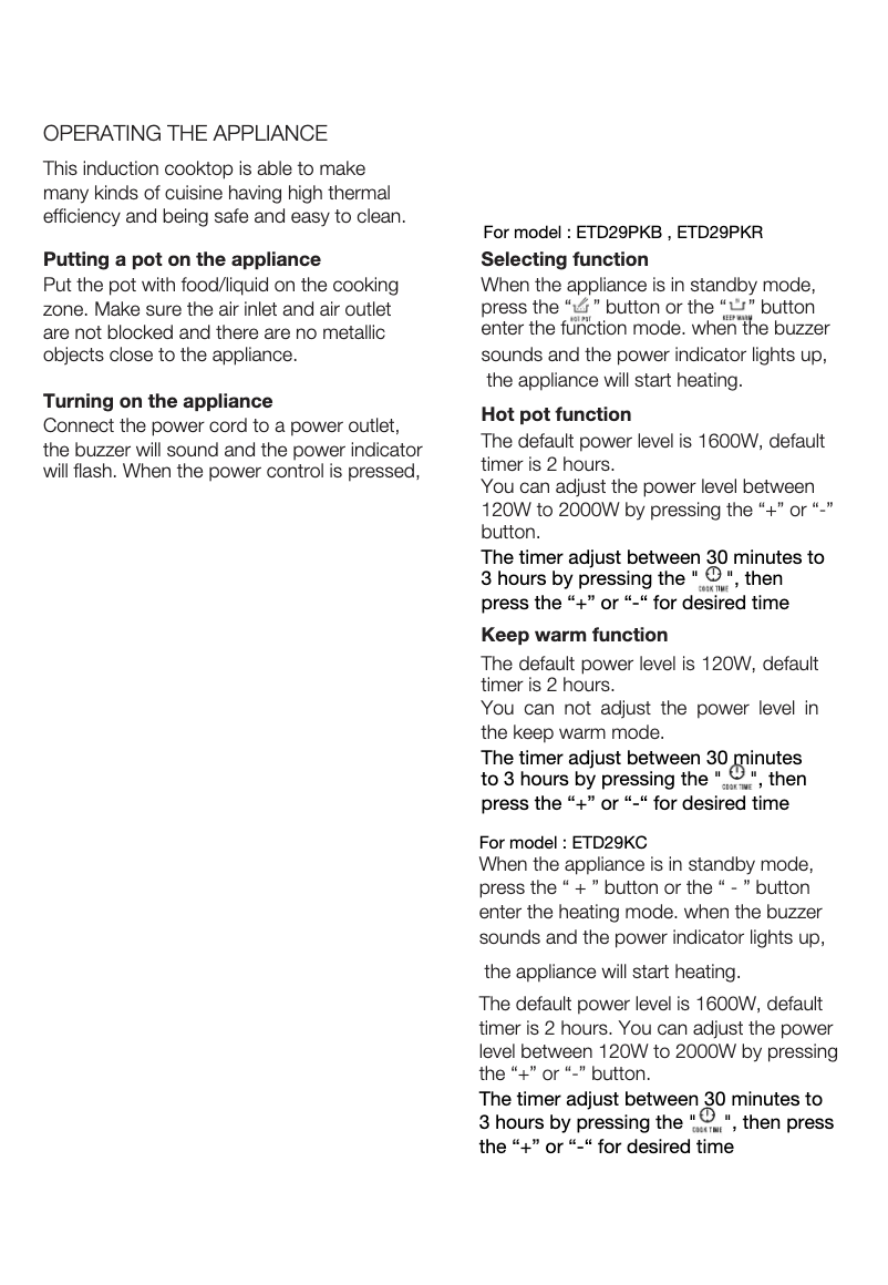 Imagen de la primera página del manual del dispositivo ETD29MKC