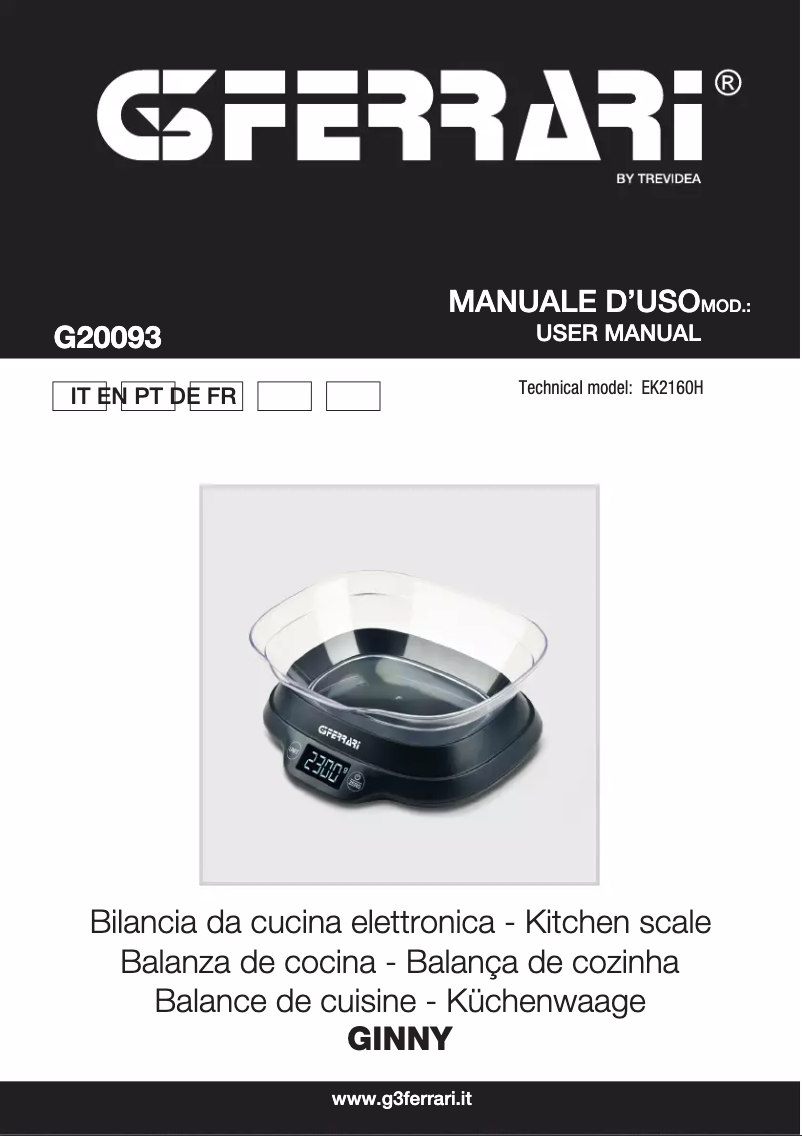 Imagen de la primera página del manual del dispositivo Ginnyv G20093