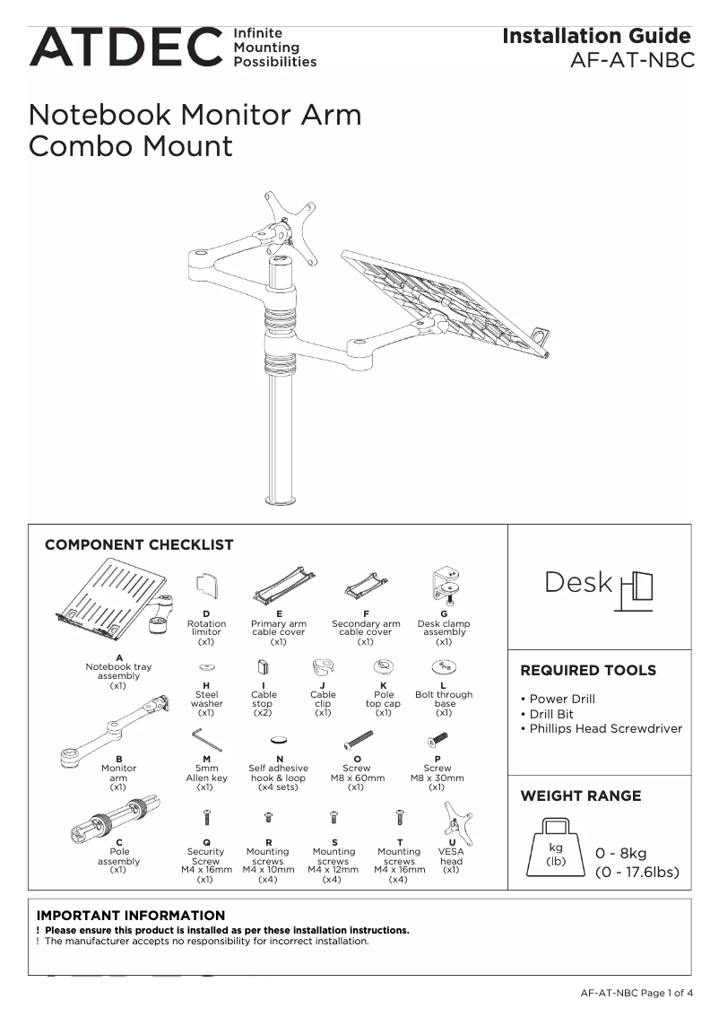 Página 1 del manual Manual de usuario Atdec AF-AT-NBC