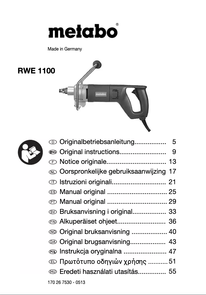 Página nº 1 - Manual de usuario Metabo RWE 1100