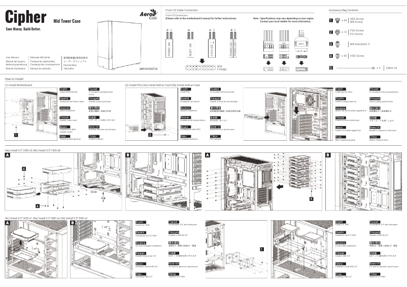Página 1 del manual Manual de usuario AeroCool Cipher