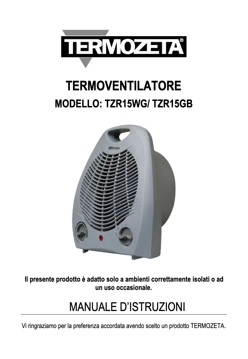 Página 1 del manual Manual de usuario Termozeta TZR15GB