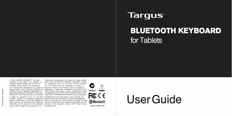 Imagen de la primera página del manual del dispositivo AKB33US