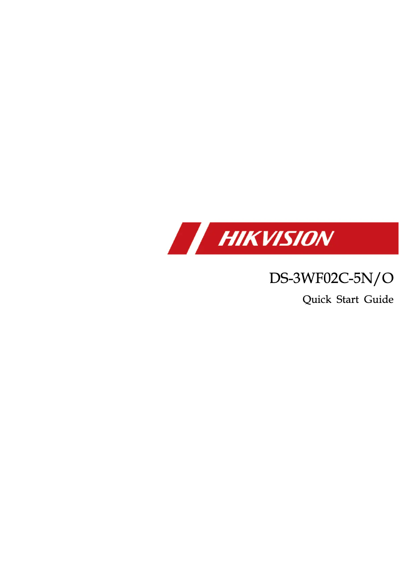 Página 1 del manual Guía de inicio rápido Hikvision DS-3WF02C-5N/O