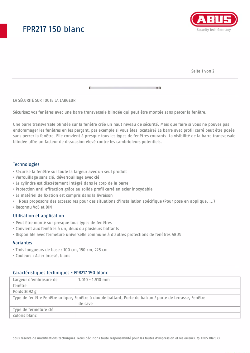 Imagen de la primera página del manual del dispositivo FPR217