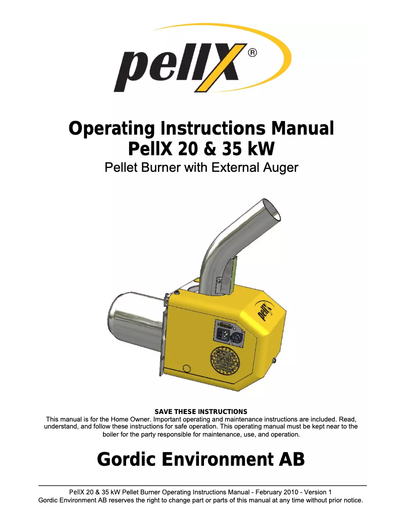 Imagen de la primera página del manual del dispositivo 35 kW