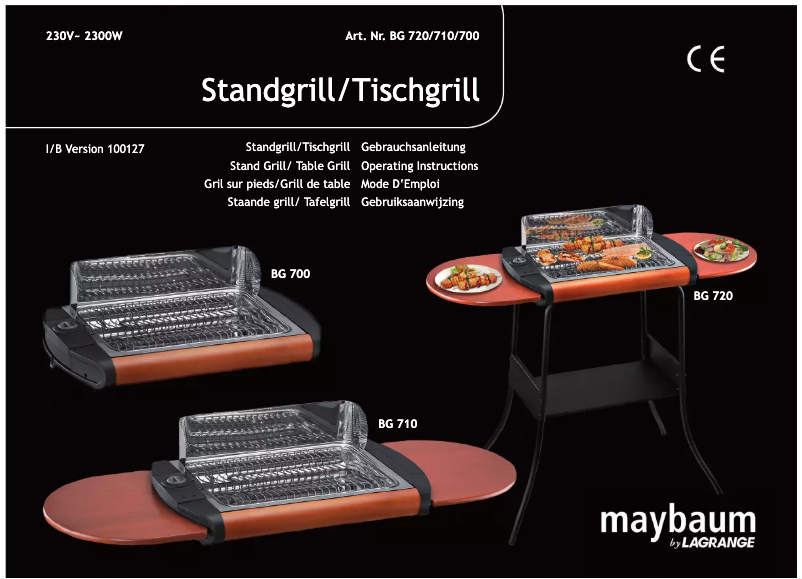 Página nº 1 - Manual de usuario Maybaum Standgrill BG 700