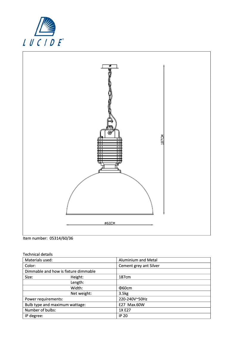 Página 1 del manual Manual de usuario Lucide Bocksey 05314/60/36