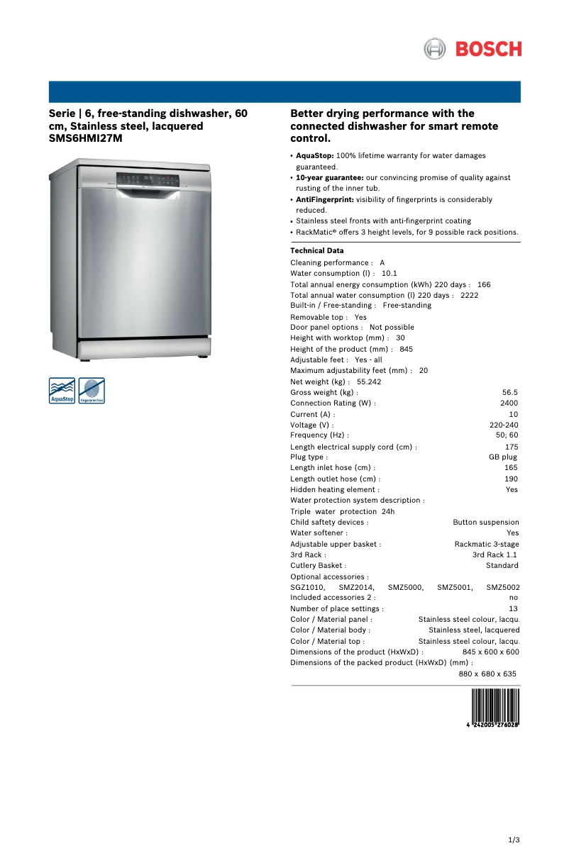 Imagen de la primera página del manual del dispositivo SMS6HMI27M