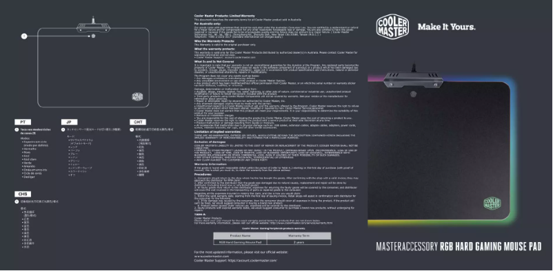 Página 1 del manual Manual de usuario Cooler Master RGB Hard